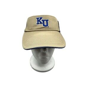 University of Kansas Jayhawks KU Starter Tan & Blue Visor Adjustable Unisex OSFA